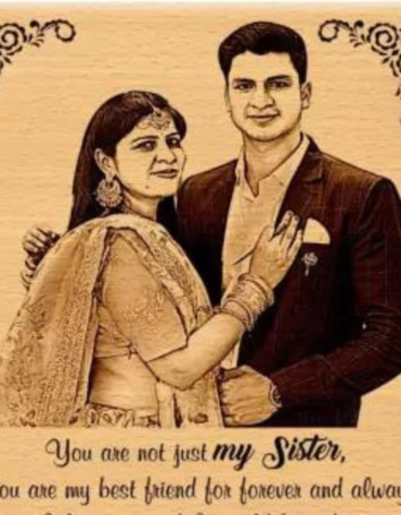 Magic Laser art Wood Table Photo Frame