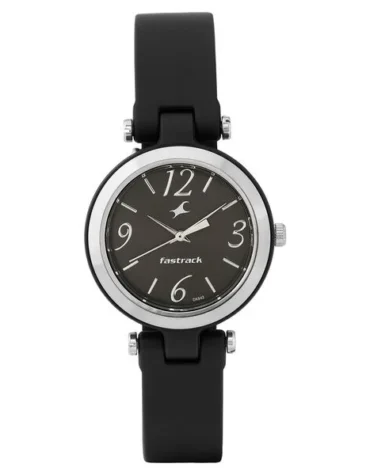 Fastrack Trendies Quartz Analog Black Dial Silicone Strap Watch for Girls