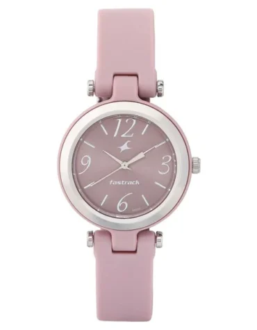 Fastrack Trendies Quartz Analog Pink Dial Silicone Strap Watch for Girls