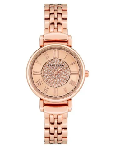 Anne Klein Quartz Analog Rose Gold Dial Metal Strap Watch for Women