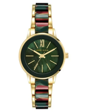 Anne Klein Quartz Analog Green Dial Plastic Strap Watch for Women