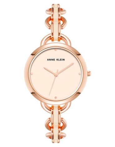 Anne Klein Quartz Analog Pink dial Metal Strap Watch for Women