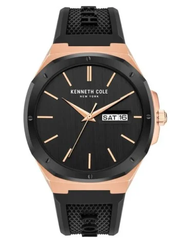 Kenneth Cole Quartz Analog Black Dial Silicone Strap Watch for Me