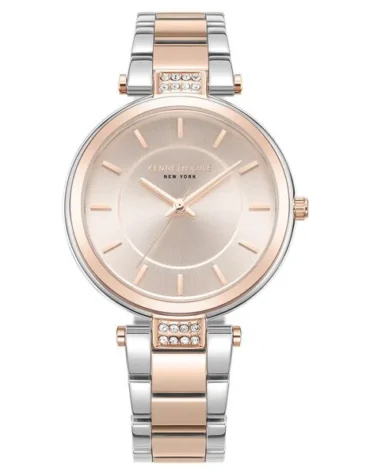 Kenneth Cole Quartz Analog Rose Gold Dial Two Toned Stainless Steel Strap Watch for Women