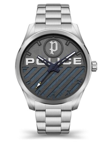 Police Quartz Analog Blue Dial Stainless Steel Strap Watch for Men