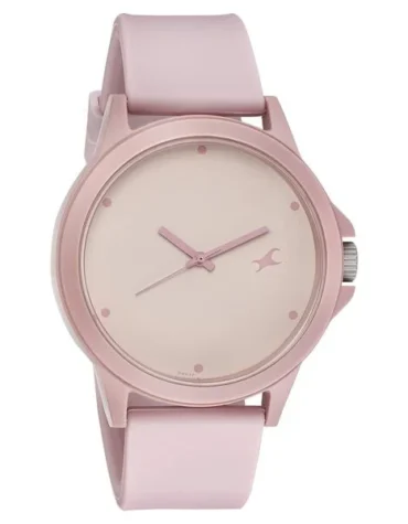 Fastrack Tees Quartz Analog Pink Dial Silicone Strap Unisex Watch