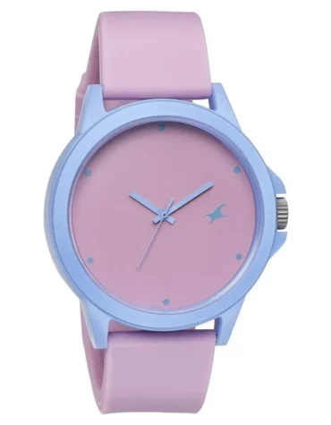 Fastrack Tees Quartz Analog Pink Dial Silicone Strap Unisex Watch