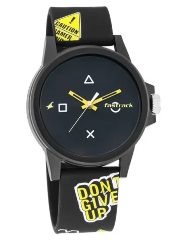 Fastrack Arcade Quartz Analog Black Dial Silicone Strap Unisex Watch