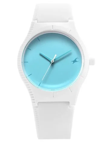 Fastrack Tees Quartz Analog Blue Dial Silicone Strap Watch for Girl