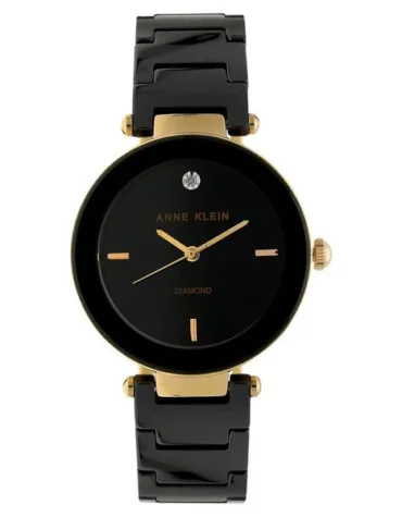 Anne Klein Quartz Analog Black Dial Ceramic Strap Watch for Women
