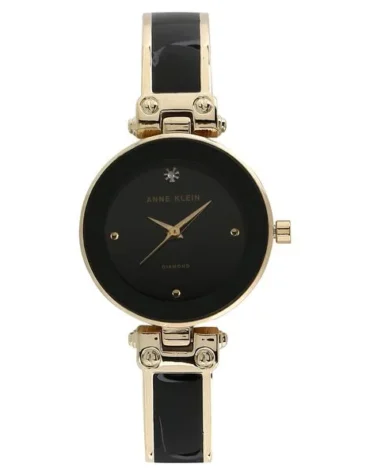 Anne Klein Quartz Analog Black Dial Metal Strap Watch for Women