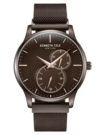 Kenneth Cole Multifunction Brown Dial Stainless Steel Strap Watch For Men