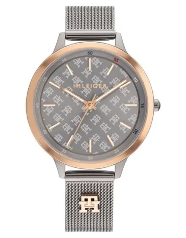 Tommy Hilfiger Grey Dial Grey Stainless Steel Strap Watch for Women