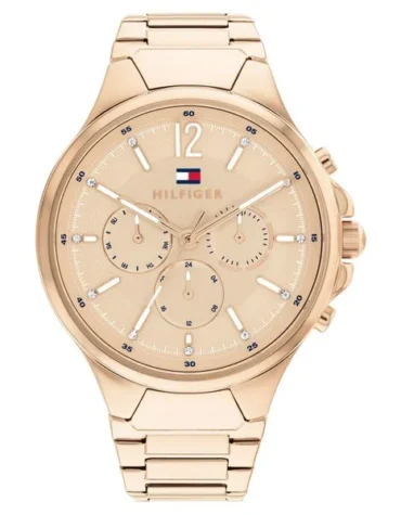 Tommy Hilfiger Gold Dial Golden Stainless Steel Strap Watch for Women