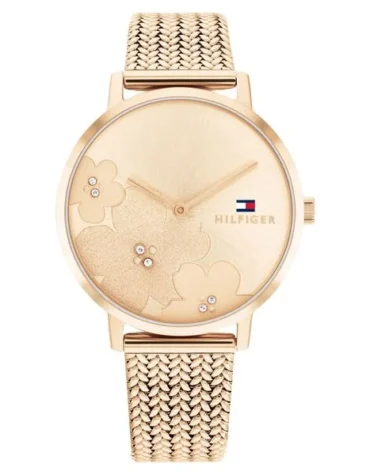Tommy Hilfiger Quartz Analog Rose Gold Dial Stainless Steel Strap Watch for Women
