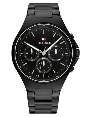Tommy Hilfiger Black Dial Black Colour Stainless Steel Strap Watch for Men