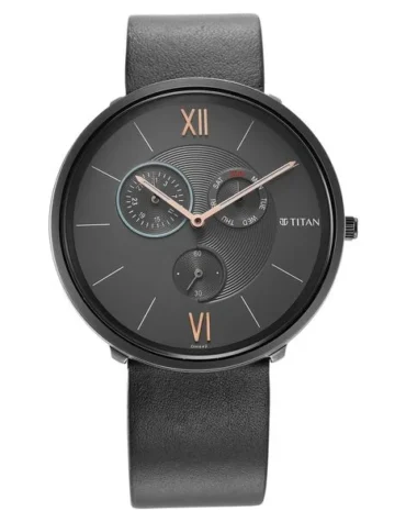 Titan Slim Quartz Multifunction Grey Dial Quartz Stainless Steel Strap Watch for Men