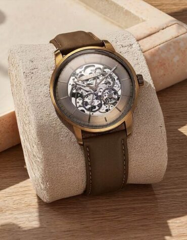Titan Automatic Color Upgrade Brown Dial Brown Leather Strap Watch For Men