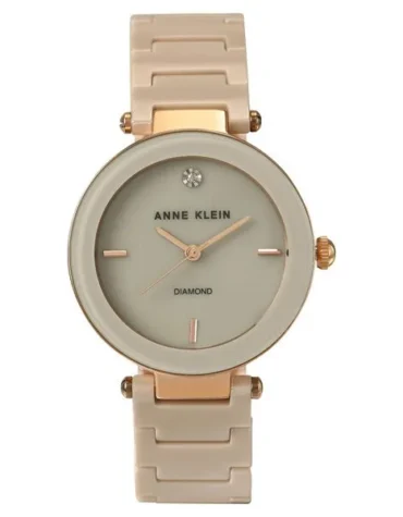 Anne Klein Quartz Analog Off White Dial Ceramic Strap Watch for Women