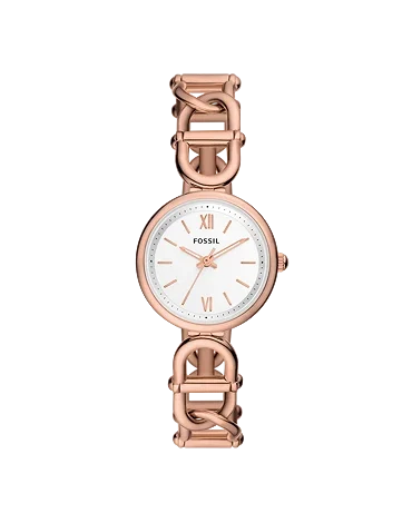Fossil Carlie White Dial Stainless Steel Analog Watch for Women - ES5273I